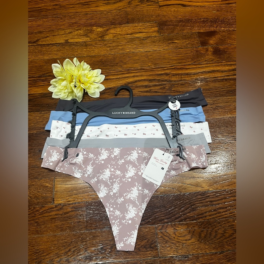 Lucky Brand Women's Floral and Solid Panties - Blue, White, Pink, Gray